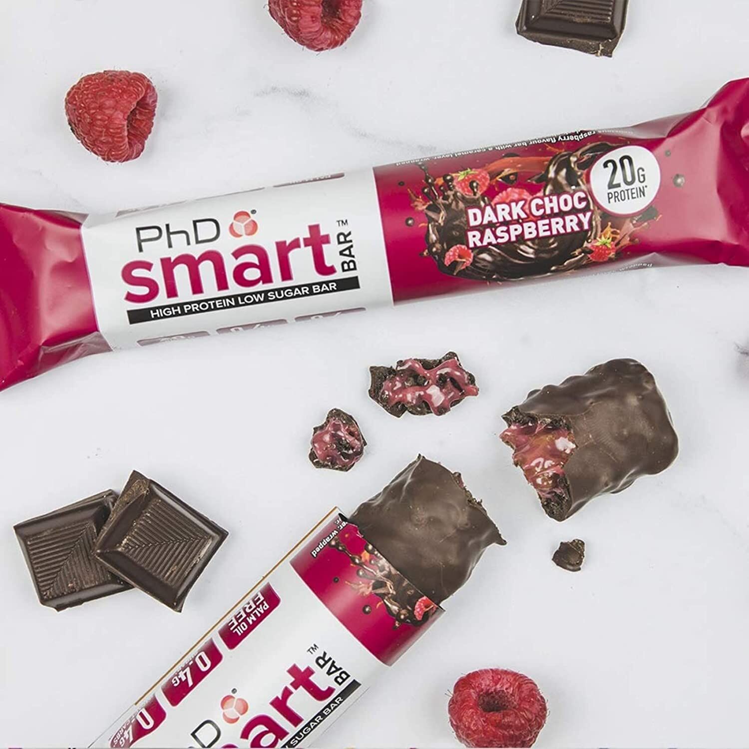 PhD Smart Bar Dark Choc Raspberry